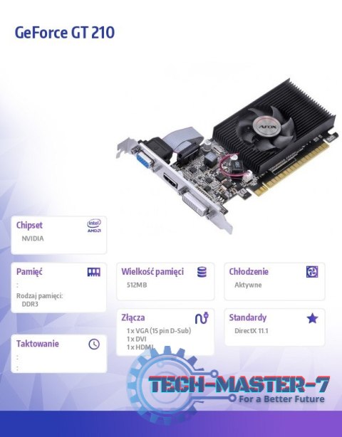Karta graficzna GeForce GT 210 512MB DDR3 DVI HDMI VGA LP V2 Karta graficzna GeForce GT 210 512MB DDR3 DVI HDMI VGA LP V2