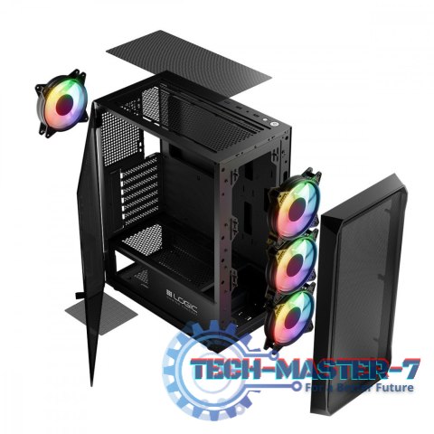 Obudowa Komputerowa Logic Portos ARGB Midi USB 3.0 Czarna Obudowa Komputerowa Logic Portos ARGB Midi USB 3.0 Czarna