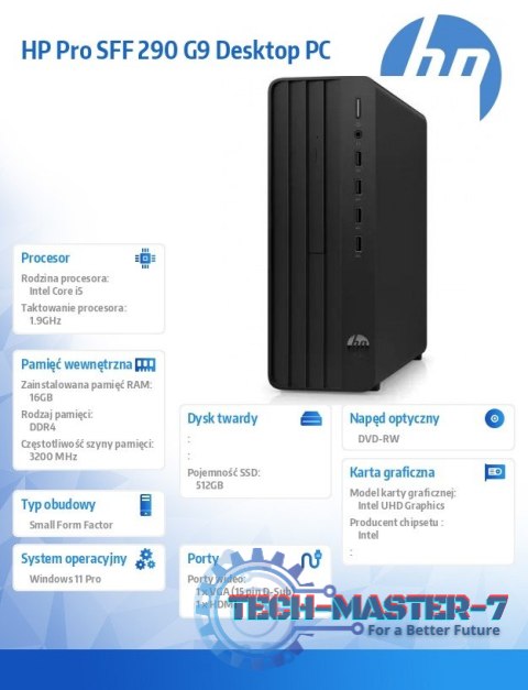 Komputer Pro 290 SFF G9 i5-14500 512GB/16GB/DVD/W11P A54Y5ET Komputer Pro 290 SFF G9 i5-14500 512GB/16GB/DVD/W11P A54Y5ET