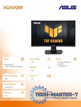 Monitor 24 cale VG24VQER 2xHDMI DisplayPort czarny 1ms