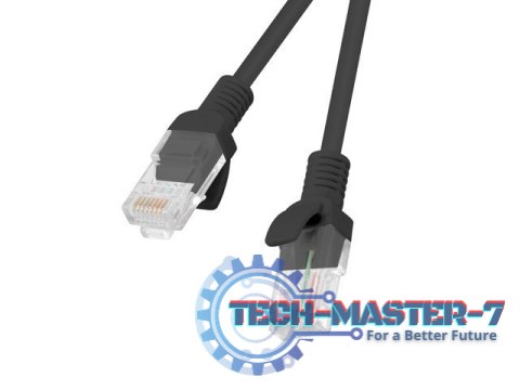 PATCHCORD KAT.5E 1M CZARNY FLUKE PASSED LANBERG 10-PACK