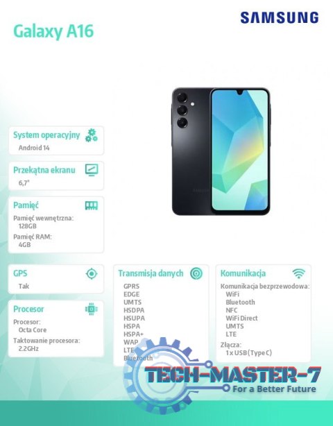 Smartfon Galaxy A16 LTE 4/128 GB czarny Smartfon Galaxy A16 LTE 4/128 GB czarny