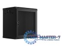 Szafa wisząca 19 cali 12U 600x450 drzwi perforowane (flat pack) czarna