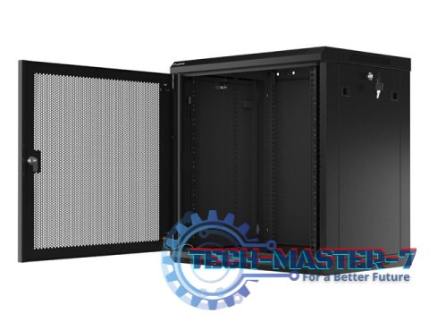 Szafa wisząca 19 cali 12U 600x450 drzwi perforowane (flat pack) czarna Szafa wisząca 19 cali 12U 600x450 drzwi perforowane (flat pack) czarna