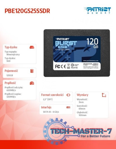 Dysk SSD 120GB Burst Elite 450/320MB/s SATA III 2.5 Dysk SSD 120GB Burst Elite 450/320MB/s SATA III 2.5