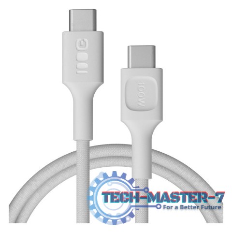 Kabel USB-C-USB-C PowerStream 100W oplot 1,2m biały