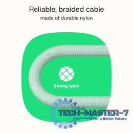 Kabel USB-C-USB-C PowerStream 100W oplot 1,2m zielony