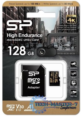 Karta pamięci microSDXC High Endurance 128GB V30 UHS-1 U3 A1 24/7 + ADAPTER microSD-SD