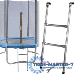 Drabinka do trampoliny ogrodowej schodki uniwersalna metalowa 86,5 x 37 cm