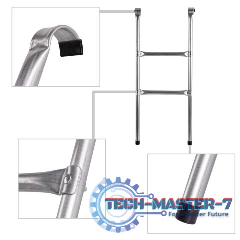 Drabinka do trampoliny ogrodowej schodki uniwersalna metalowa 86,5 x 37 cm Drabinka do trampoliny ogrodowej schodki uniwersalna metalowa 86,5 x 37 cm
