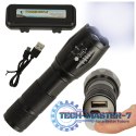 Latarka taktyczna wojskowa 800 lumenów LED ZOOM mocna USB akumulator
