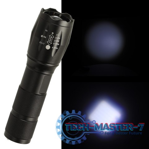 Latarka taktyczna wojskowa 800 lumenów LED ZOOM mocna USB akumulator Latarka taktyczna wojskowa 800 lumenów LED ZOOM mocna USB akumulator