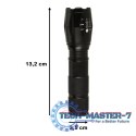 Latarka taktyczna wojskowa 800 lumenów LED ZOOM mocna USB akumulator