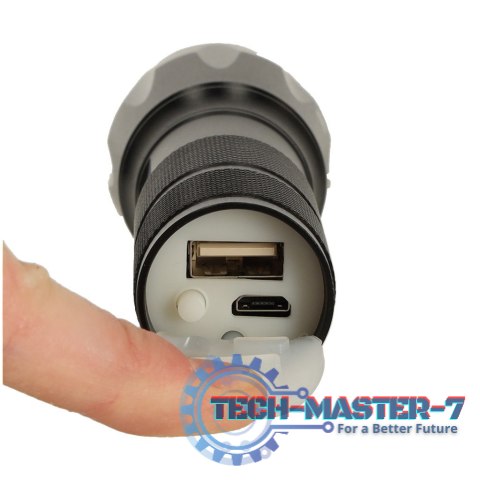 Latarka taktyczna wojskowa 800 lumenów LED ZOOM mocna USB akumulator Latarka taktyczna wojskowa 800 lumenów LED ZOOM mocna USB akumulator