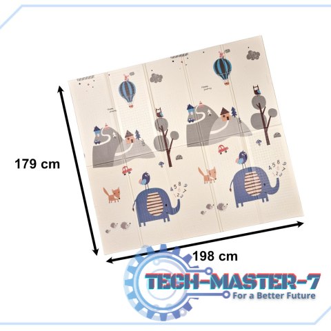 Mata edukacyjna piankowa dwustronna składana słonie las 180 x 200 cm Mata edukacyjna piankowa dwustronna składana słonie las 180 x 200 cm