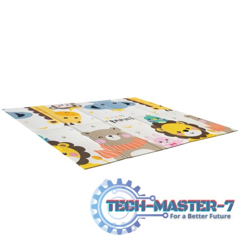 Mata edukacyjna piankowa dwustronna składana zwierzęta ulica 180 x 200 cm Mata edukacyjna piankowa dwustronna składana zwierzęta ulica 180 x 200 cm