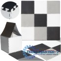 Mata edukacyjna piankowa puzzle szara 180 x 180 cm 9 elementów