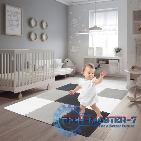 Mata edukacyjna piankowa puzzle szara 180 x 180 cm 9 elementów Mata edukacyjna piankowa puzzle szara 180 x 180 cm 9 elementów