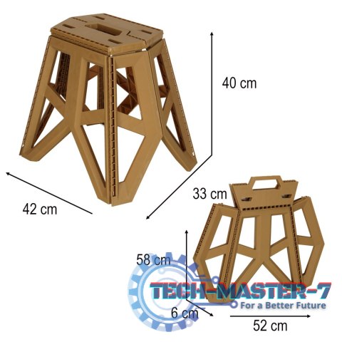 Taboret składany krzesełko turystyczne kempingowe przenośne 40 cm beżowy Taboret składany krzesełko turystyczne kempingowe przenośne 40 cm beżowy