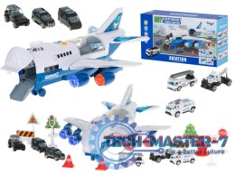 Transporter samolot + 6 aut policja bok/przód