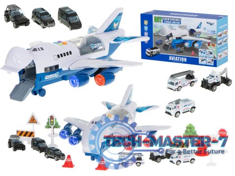 Transporter samolot + 6 aut policja bok/przód