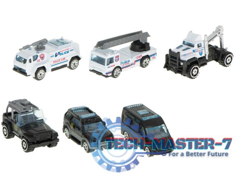 Transporter samolot + 6 aut policja bok/przód Transporter samolot + 6 aut policja bok/przód