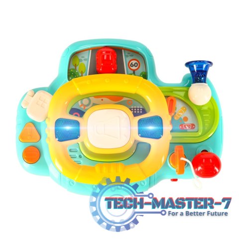 Zabawka interaktywna kierownica dla dzieci symulator muzyka dźwięki niebieska Zabawka interaktywna kierownica dla dzieci symulator muzyka dźwięki niebieska