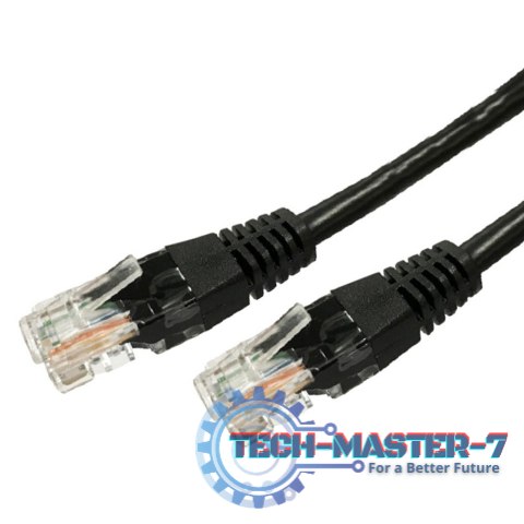 Kabel Patchcord miedziany kat.6 RJ45 UTP 7,5m. czarny