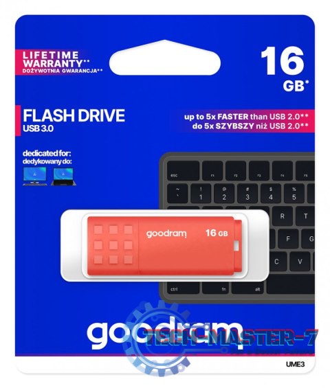 Pendrive UME3 16GB USB 3.0 Pomarańczowy