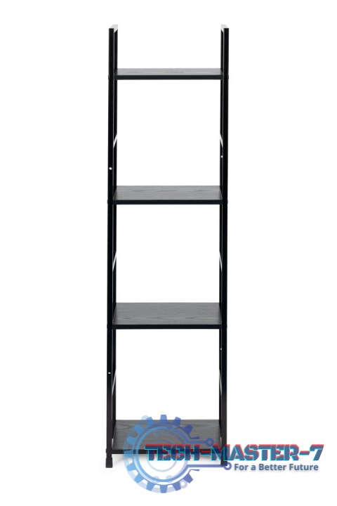 Regał drewniany nowoczesny metalowa rama LOFT 4 półki czarny ModernHome ModernHome Regał drewniany nowoczesny metalowa rama LOFT 4 półki czarny ModernHome ModernHome