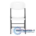 Komplet 2 krzeseł składanych zestaw cateringowy metal HDPE białe ModernHome ModernHome