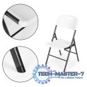 Komplet 2 krzeseł składanych zestaw cateringowy metal HDPE białe ModernHome ModernHome