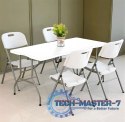 Komplet 2 krzeseł składanych zestaw cateringowy metal HDPE białe ModernHome ModernHome