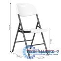 Komplet 2 krzeseł składanych zestaw cateringowy metal HDPE białe ModernHome ModernHome