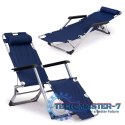Leżak fotel ogrodowy plażowy składany 2w1 leżanka niebieski MultiGarden MULTI GARDEN