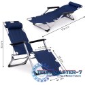 Leżak fotel ogrodowy plażowy składany 2w1 leżanka niebieski MultiGarden MULTI GARDEN