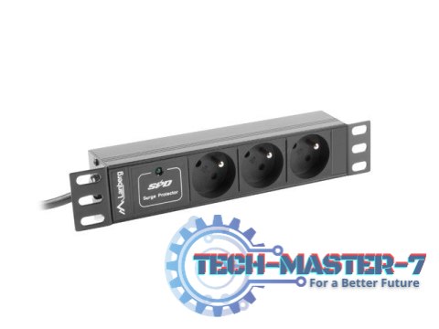 Listwa zasilająca Rack PDU 10 cali 1U 3x PL 2m 16A 230V PL czarna