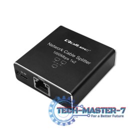 Rozdzielacz Splitter mini SWITCH 1x2 port RJ45 | 1000Mbps | USB-C| Aluminium