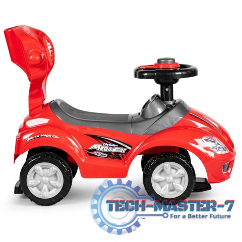Autko jeździk, chodzik, pchacz 3w1 deluxe klakson - czerwone MULTISTORE Autko jeździk, chodzik, pchacz 3w1 deluxe klakson - czerwone MULTISTORE