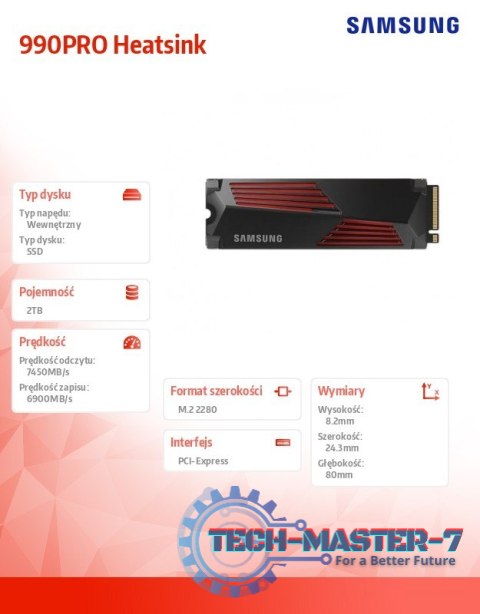 Dysk SSD 990PRO Heatsink NVMe 2TB Dysk SSD 990PRO Heatsink NVMe 2TB