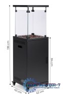 Ogrzewacz gazowy promiennik grzejnik 13 kW szklany na ogród patio reduktor kamienie wulkaniczne pokrowiec MultiGarden MULTI GARDEN