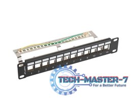Patch Panel 12 Port 1U 10 cali FTP z organizatorem do modułów keystone czarny