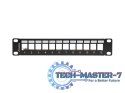 Patch Panel 12 Port 1U 10 cali FTP z organizatorem do modułów keystone czarny