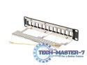 Patch Panel 12 Port 1U 10 cali FTP z organizatorem do modułów keystone czarny