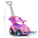 Autko jeździk, chodzik, pchacz 3w1 deluxe klakson - różowe MULTISTORE