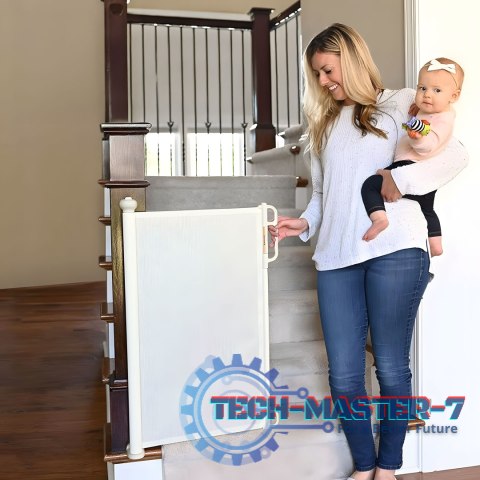 Bramka barierka roleta 180 cm ochronna zabezpieczająca na schody i drzwi - beżowa ECOTOYS ECOTOYS Bramka barierka roleta 180 cm ochronna zabezpieczająca na schody i drzwi - beżowa ECOTOYS ECOTOYS