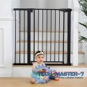 Bramka barierka zabezpieczająca 74-105 cm na schody i drzwi stal dodatkowe panele czarna ECOTOYS ECOTOYS