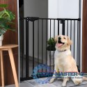 Bramka barierka zabezpieczająca 74-105 cm na schody i drzwi stal dodatkowe panele czarna ECOTOYS ECOTOYS