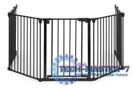 Bramka kojec barierka ochronna dla dzieci i zwierząt 5 paneli 60 cm metal czarny ECOTOYS ECOTOYS