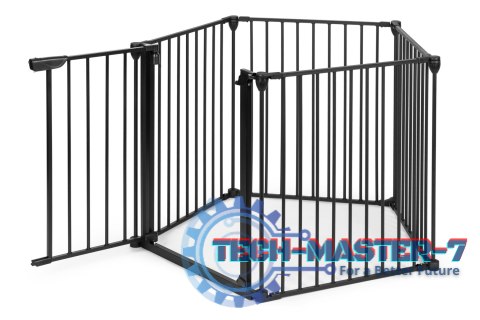 Bramka kojec barierka ochronna dla dzieci i zwierząt 5 paneli 60 cm metal czarny ECOTOYS ECOTOYS Bramka kojec barierka ochronna dla dzieci i zwierząt 5 paneli 60 cm metal czarny ECOTOYS ECOTOYS
